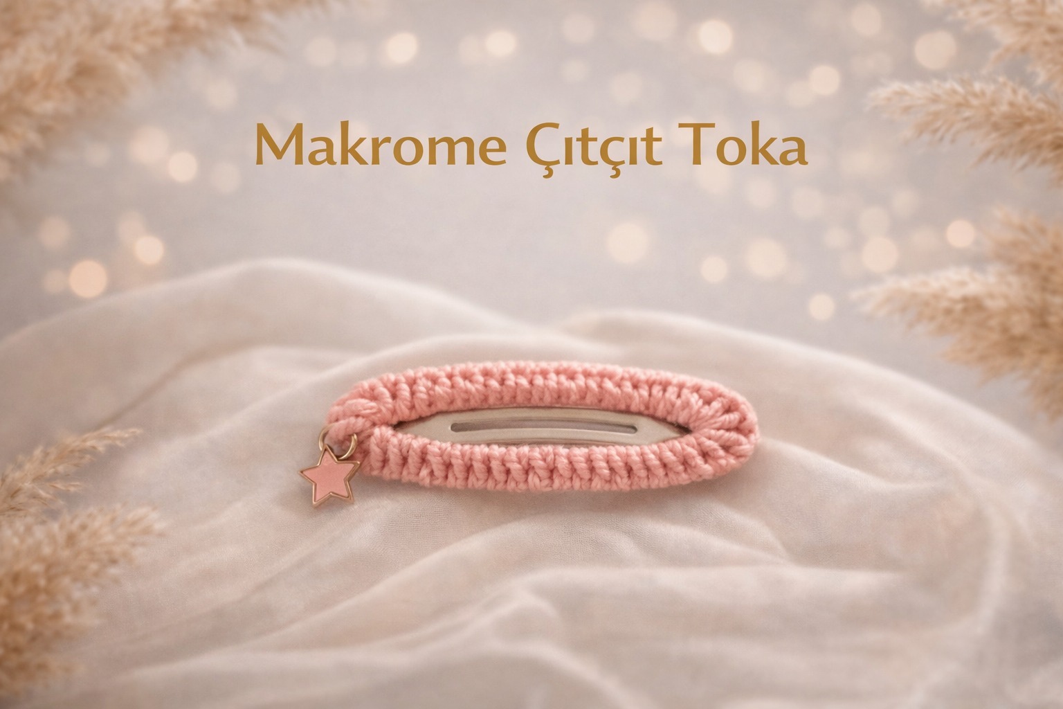 Girl wearing handmade hair clip